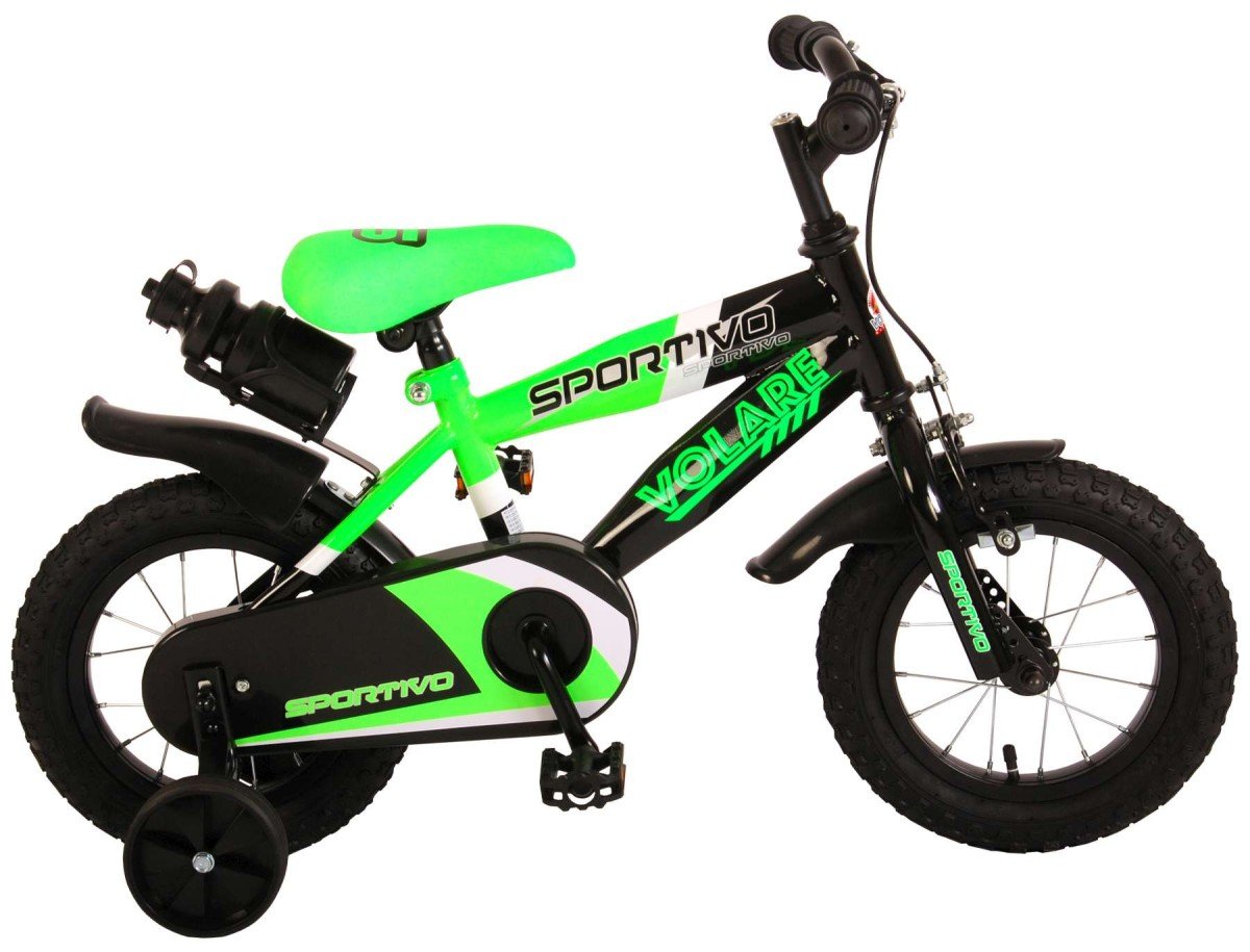 Volare Sportivo Kinderfiets - Jongens - 12 inch - Neon Gr, Zwart, Groen