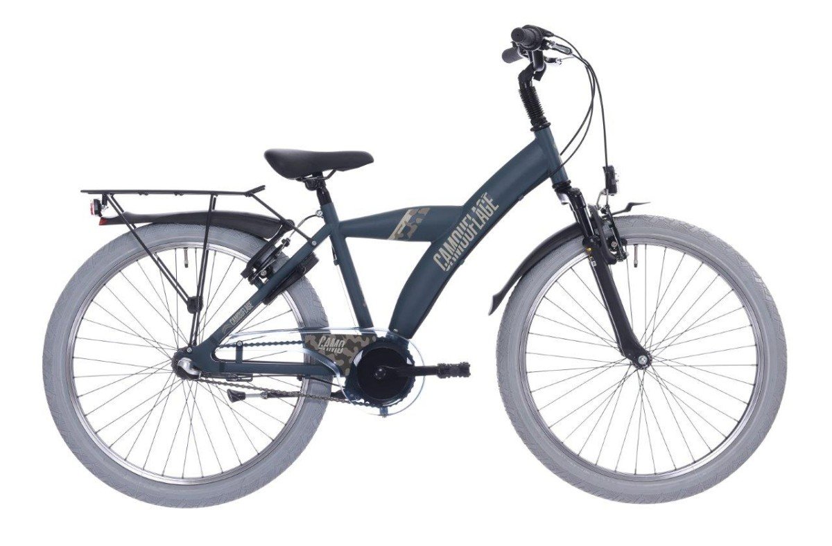 Bikefun Camouflage Jongens Mat Donker Groen 24 Inch 2025